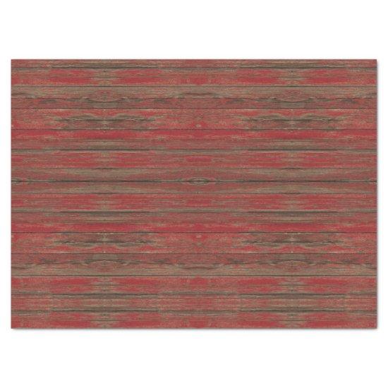 Southwest Rustic Weathered Red Painted Wood Design Tissue Paper