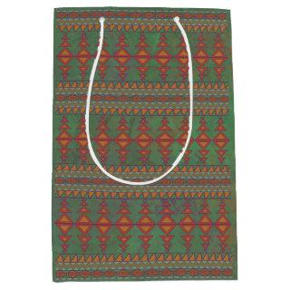 Southwest Sagebrush Green Geometric Design Medium Gift Bag