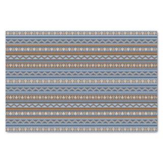 Southwest Style Blue and Brown Geometric Pattern Tissue Paper