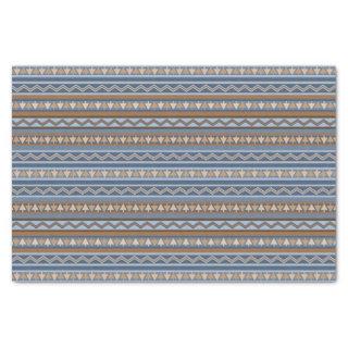 Southwest Style Blue and Brown Geometric Pattern Tissue Paper