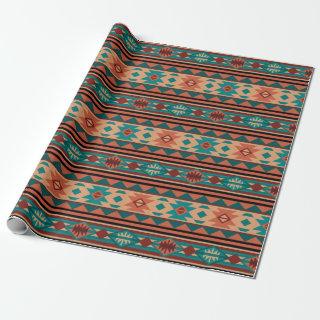 Southwest Tribal Pattern Turquoise Terracotta