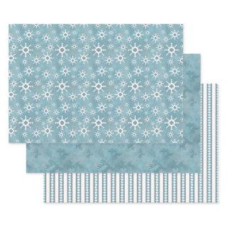 Southwest Winter Snowflakes Deer Pines Pattern  Sheets