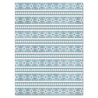 Southwest Winter Snowflakes & Pine Trees Blue Tissue Paper