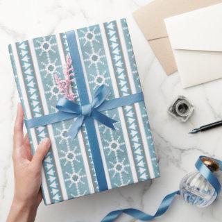 Southwest Winter Snowflakes & Pine Trees Blue