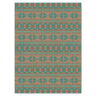Southwestern Copper Teal Geometric Pattern Tissue Paper