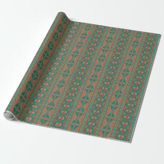 Southwestern Copper Teal Geometric Pattern