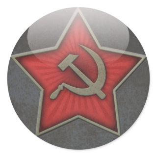 Soviet Star Hammer and Sickle Classic Round Sticker