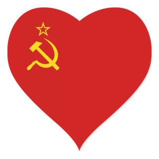 Soviet Union Flag Heart Sticker