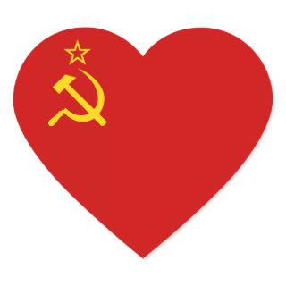 Soviet Union Flag Heart Sticker