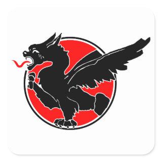 SPA 83 Squadron Black Dragon Insignia Square Sticker