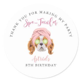 Spa Glam Squad Birthday Party Thank You Classic Round Sticker