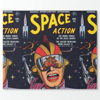 Space Action #2 Vintage Sci Fi Comic Book Cover