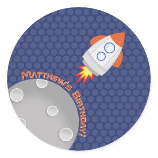 Space Adventure Classic Round Sticker
