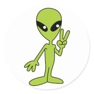 Space Alien Classic Round Sticker