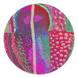 Space Alien Party Animal Classic Round Sticker