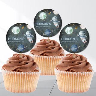 Space Astronaut Galaxy Stickers | Cupcake Toppers