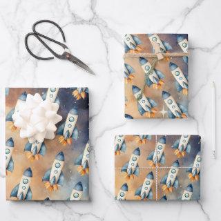 Space First Trip Around The Sun Birthday Rocket  Sheets