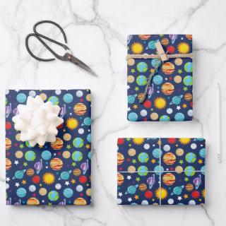 Space Pattern, Planets, Stars, Cosmos, Galaxy  Sheets