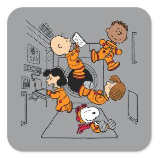 SPACE | Peanuts Gang in Space Square Sticker
