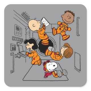 SPACE | Peanuts Gang in Space Square Sticker