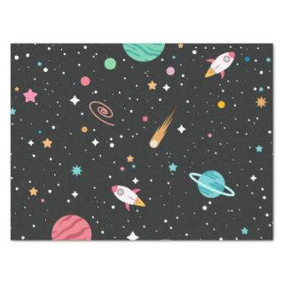 Space Rocket Ships and Planets  Tissue Paper