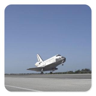 Space shuttle Atlantis approaching Runway 33 Square Sticker