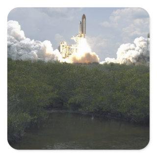 Space Shuttle Atlantis lifts off 13 Square Sticker