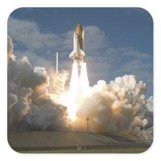 Space Shuttle Atlantis lifts off 24 Square Sticker