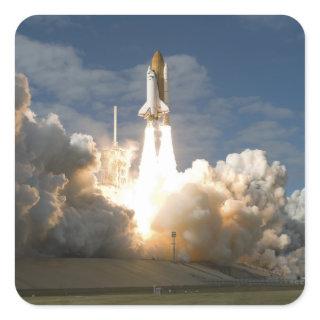 Space Shuttle Atlantis lifts off 24 Square Sticker