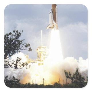 Space Shuttle Atlantis lifts off 4 Square Sticker