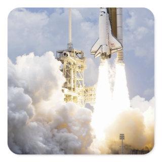 Space Shuttle Atlantis lifts off Square Sticker