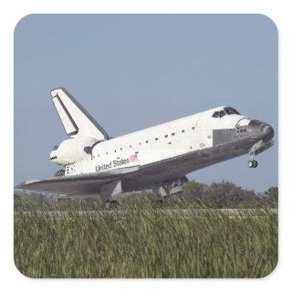 Space shuttle Atlantis touches down on Runway 3 Square Sticker