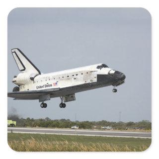 Space Shuttle Discovery approaches landing 3 Square Sticker
