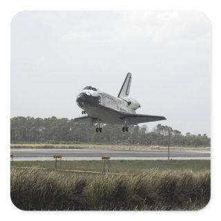 Space Shuttle Discovery approaches landing Square Sticker
