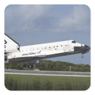 Space shuttle Discovery lands on Runway 33 3 Square Sticker