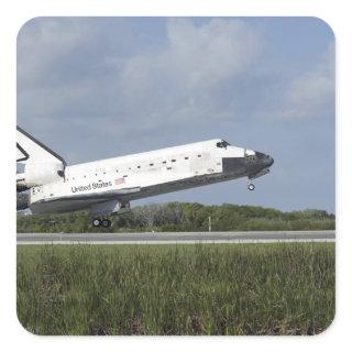 Space shuttle Discovery lands on Runway 33 Square Sticker