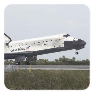 Space Shuttle Discovery touches down Square Sticker