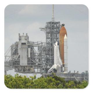 Space Shuttle Endeavour on the launch pad 5 Square Sticker