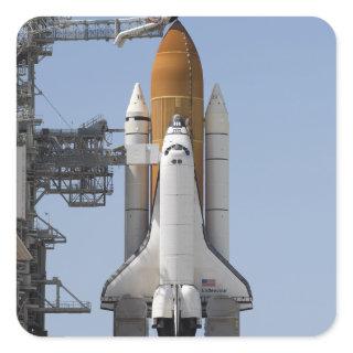 Space Shuttle Endeavour sits ready Square Sticker