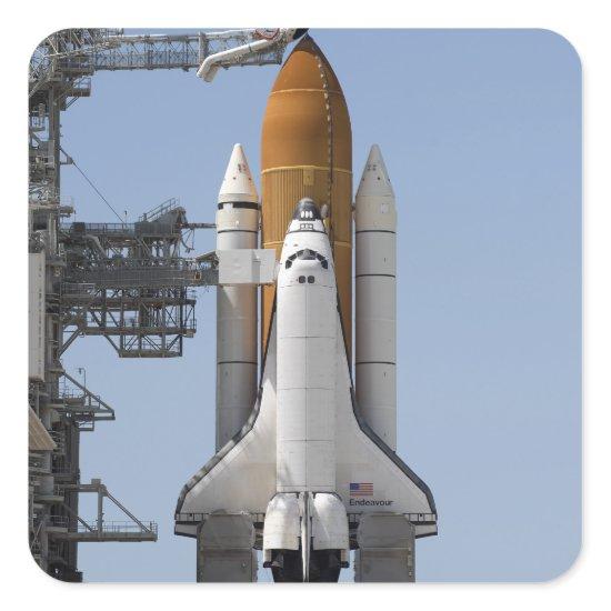 Space Shuttle Endeavour sits ready Square Sticker