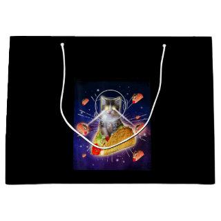 Space Taco Cat Laser Eyes Large Gift Bag