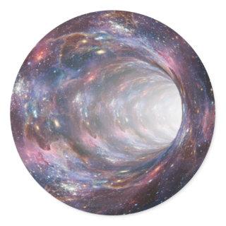Space Wormhole Nebula Optical Illusion Classic Round Sticker