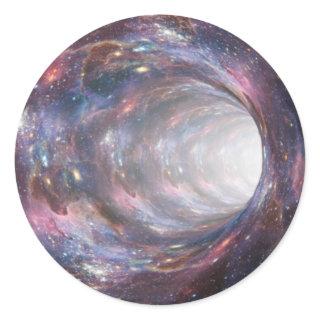 Space Wormhole Nebula Optical Illusion Classic Round Sticker