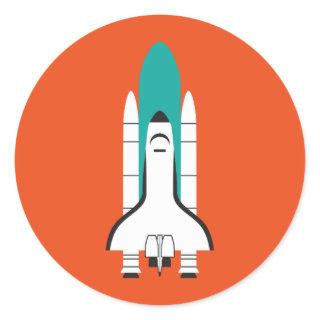 spacecraft classic round sticker