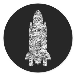 spaceship classic round sticker