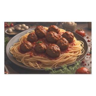 Spaghetti and Meatballs Rectangular Sticker