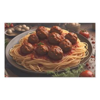 Spaghetti and Meatballs Rectangular Sticker