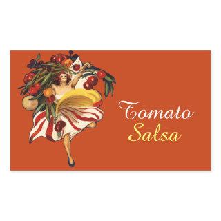 SPAGHETTI PARTY DANCE,ITALIAN KITCHEN TOMATO SALSA RECTANGULAR STICKER