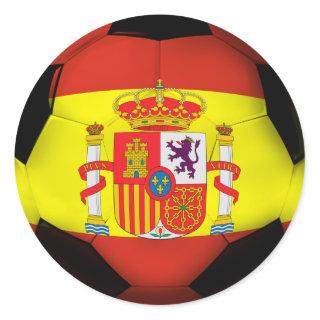 Spain Soccer Ball Sports Classic Round Sticker