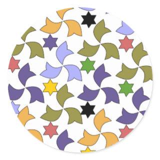 Spanish Alhambra style Tile Mosaic Pattern Classic Round Sticker